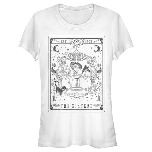 Junior's Hocus Pocus Sanderson Sister Tarot Card Graphic Tee White Small