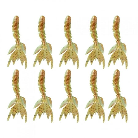 AR37 80mm 2.3g Fishing Soft Worm Bait - Artificial Leaf Tail Simulation Lure Accessory Gold (1#)
