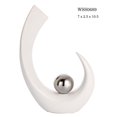 thumbnail image 1 of Amazing Rugs WSS0689 Aristyllus Orbit Porcelain Figurine in Polished Chrome Finish with White Base, 1 of 1