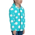 thumbnail image 5 of Pofeuu Aqua And White Polka Dot Print Teenage Zipper Hoodie Sweatshirts Hooded Casual Jackets With Pocket For Boys Girls-Medium, 5 of 6