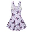 thumbnail image 5 of Tutolipy Purple Butterfly Print Skirt Design Childrens Swimwear, Soft Cross Shoulder Strap Design Girls One Piece Swimsuit for Swim Lessons Pool Size 5-6 Years, 5 of 8