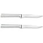 Rada Cutlery Serrated Steak Knife, Silver Handle, Pack of 2