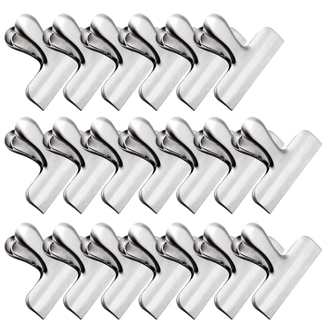 Pinzas de metal para astillas OAMCEG de ACERO inoxidable 8 cm de ancho Paquete de 20