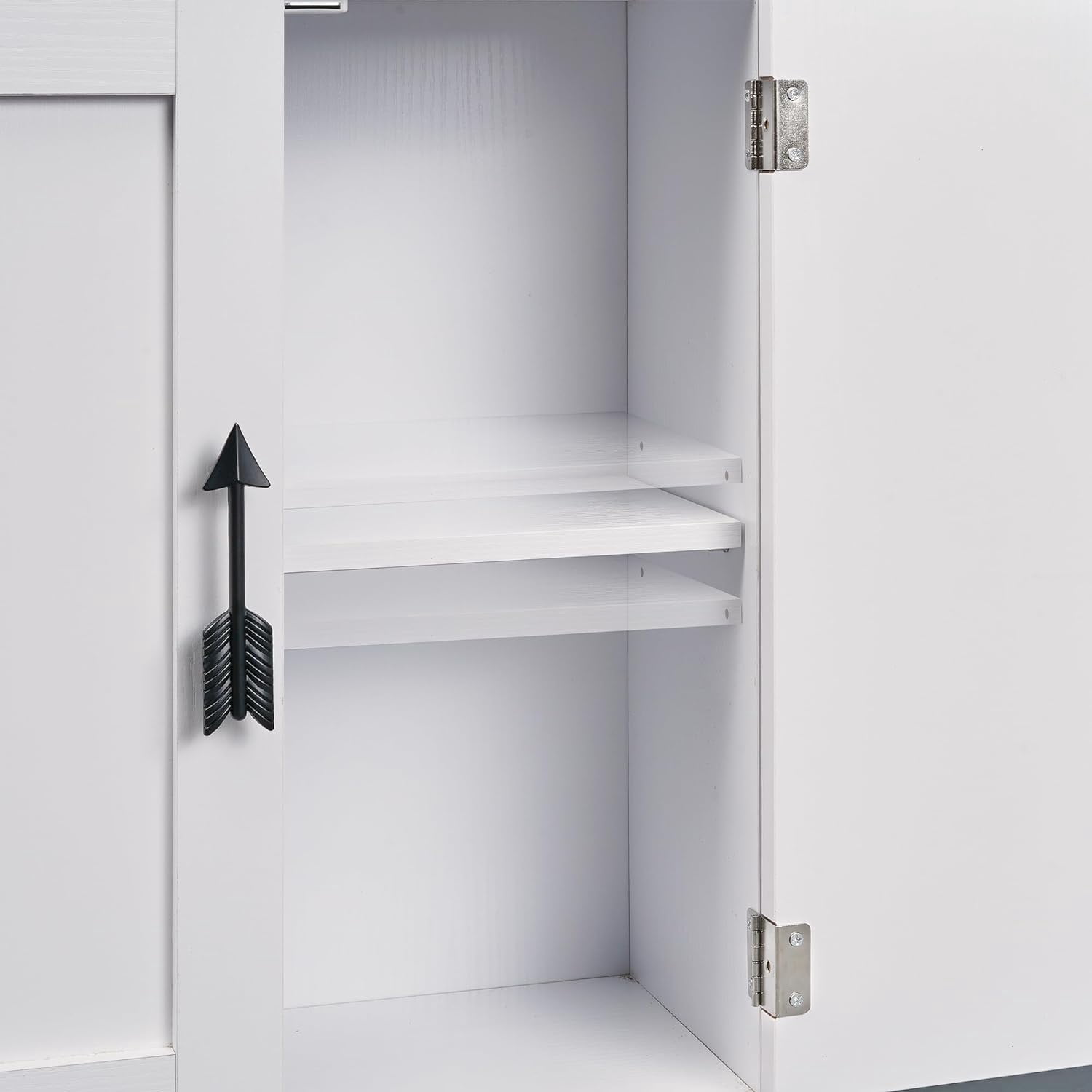 VECELO Bathroom Storage Cabinet, Wooden Floor Cabinet with 2 Doors & Toilet Paper Storage, Accent Cabinet for Living Room,Bedroom, Kitchen, White