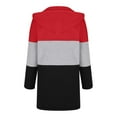 thumbnail image 5 of Olyvenn Womens Casual Zip Up Hoodie Jacket Fall Fashion Athletic Long Sleeve Color Block Hooded Coat with Pockets Red L, 5 of 6