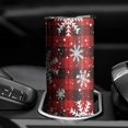 thumbnail image 3 of 20oz Red and Black Christmas Snowflake Pattern Skinny Tumblers Stainless Steel Tumbler with Lid and Straw,Vacuum Insulated Double Wall Travel Tumbler Cups with Cleaning Brush for Coffee,Tea, 3 of 6