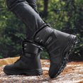 thumbnail image 5 of Lovskoo 2024 Men's Snow Boots Round Toe Platform Solid Color Winter Keep Warm Woolen Casual Bandage Short Boots Black, 5 of 9