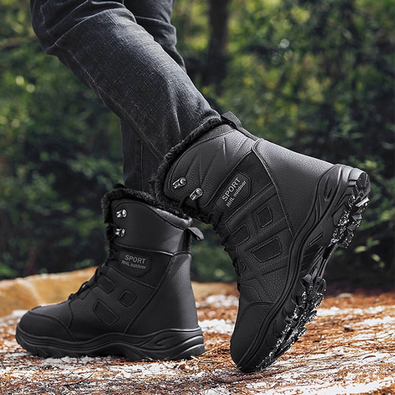 Men\'s Snow Boots Winter Boots Warm Lace-up Non Slip Hiking Shoes Mens Fleece Lined Snow Boots Winter Warm Lace Up Lightweight  main image 2