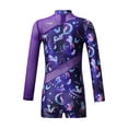 thumbnail image 2 of iiniim Kids Girls Long Sleeve Gymnastic Leotard Ballet Dance Biketard Short Unitard Dancewear 6-16 Fairy Navy 12, 2 of 7