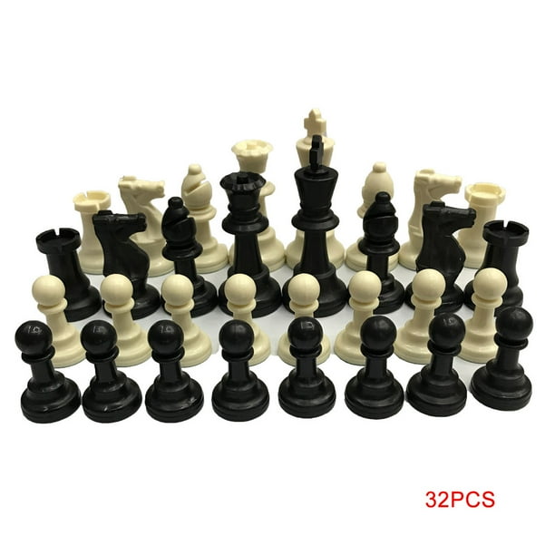Ajedrez PP plástico 9,5 cm rey figuras piezas de ajedrez adultos niños juego de torneo de ajedrez juguete 32 piezas Yuarrent FN0080-00B