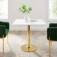 thumbnail image 2 of Modway Verne 35" Square Modern Wood & Metal Dining Table in White/Gold, 2 of 5