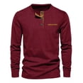 thumbnail image 1 of Camisa Henley De Pana De Casual, Playera Delgada De Manga La, 1 of 8