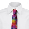 thumbnail image 2 of Abstract Necktie, Rainbow Colors Squares, Dress Tie, 3.7", Multicolor, by Ambesonne, 2 of 3