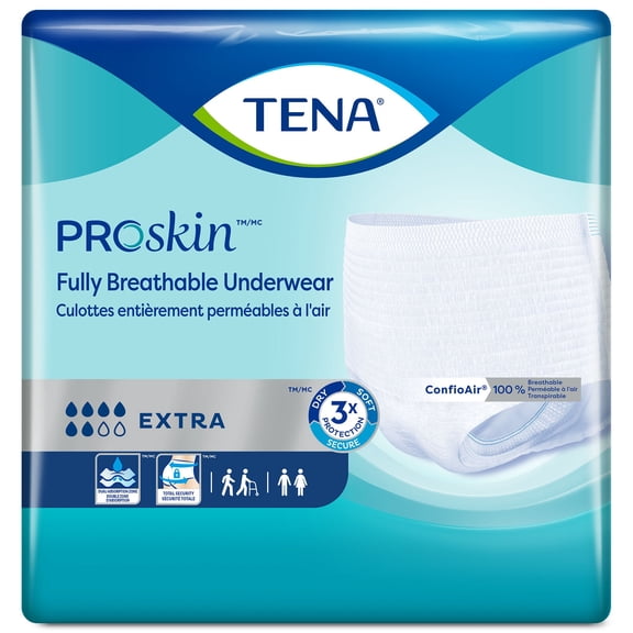 TENA Extra Underwear, Incontinence, Disposable, 2XL, 68" to 80", 12 Ct