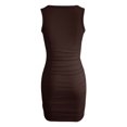 thumbnail image 5 of QHFBli Womens Sexy One Shoulder Ruched Bodycon Sleeveless Mini Club Party Short Dresses, 5 of 5