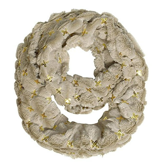 Peach Couture Solid Color Faux fur Plush Cowl Collar Infinity Loop Scarf