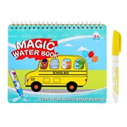 Reusable Water Drawing Book with Pen Montessori Toy (Transportation)