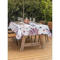 thumbnail image 4 of 52x70 Inch Outdoor Tablecloth with Umbrella Hole Zipper Rectangle 4th of July Rectangular Tablecloths Outside Waterproof Independence Day Blue Red Star Fireworks Patio Table Cover for Picnic Party, 4 of 8