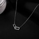 thumbnail image 2 of Nuevos collares y colgantes de circonita cúbica con doble circonita rectangular de plata brillante, regalo para gargantilla de niña TUNC Sencillez, 2 of 5