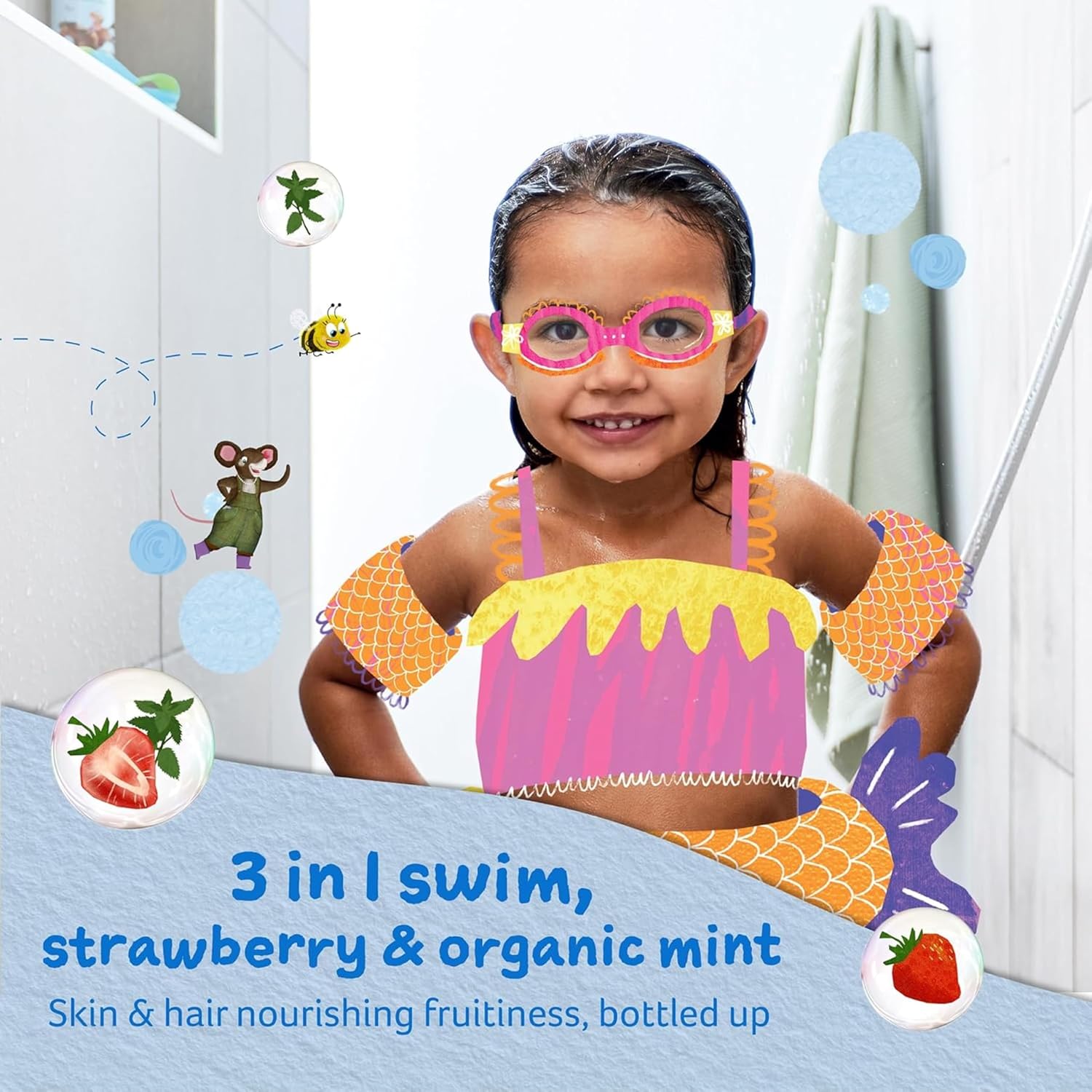 Childs Farm 3 in 1 Swim, Strawberry & Mint, 8.4 fl oz photo 2