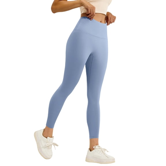 Workout Leggings for Women Yoga Pants High Waisted Athletic Silky Feel Soft Gym Activewear Lounge Light Blue 3XL