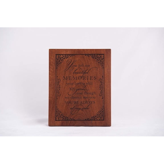 Engraved Memorial Wooden Wall Plaque Left With Beautiful Memories 6x8