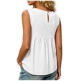 thumbnail image 7 of ATOYSOY Tied Side Peplum Tank Tops for Women Solid Color Sleeveless Loose Fitted Empire Soft Tank Tops Elegant Waist Summer Comfortable Casual Daily Tops, 7 of 7