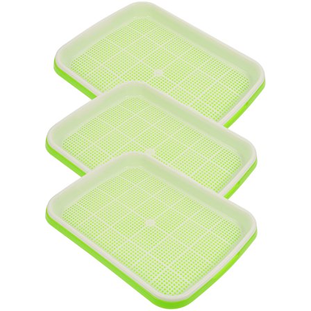 3 Pcs Aquarium Fodder Germination Tray Peanut Sprout Tray 34X25CM Green