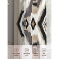 thumbnail image 5 of Black Brown Sheer Curtains 96 Inch Length 2 Panels Set, Boho Vintage Southwestern Ethnic Geometric Voile Window Treatment Semi Sheer Long Curtains Drapes for Bedroom/Living Room/Kitchen 52"x96"x2, 5 of 7