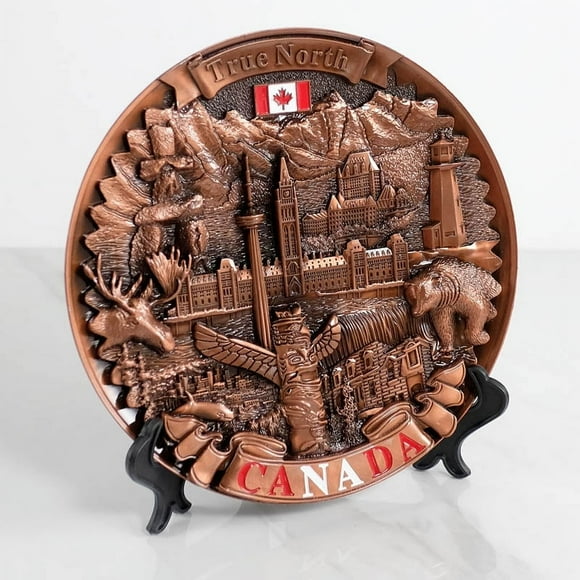 01-0121 - CANADA SOUVENIR LANDMARK PLATE COPPER 8 INCHES