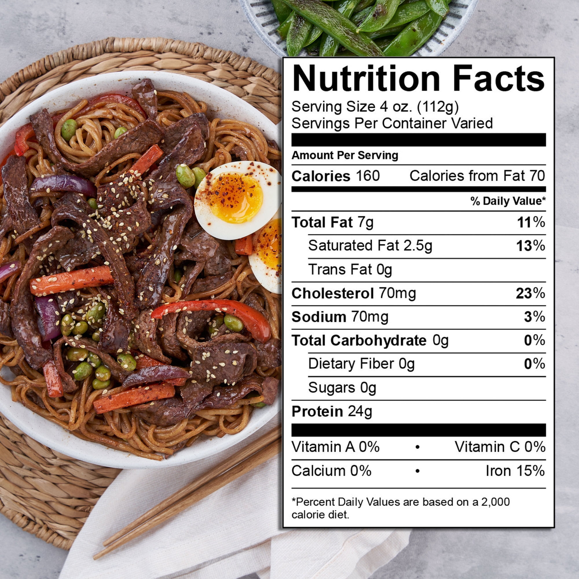 Bottom Round for Stir Fry, Choice Angus Beef, Tray, Fresh, 0.75 - 1.35 lb