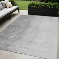 HomeRoots 588227 5 x 8 ft. Abstract Washable Indoor & Outdoor Rectangle Area Rug, Gray & Silver