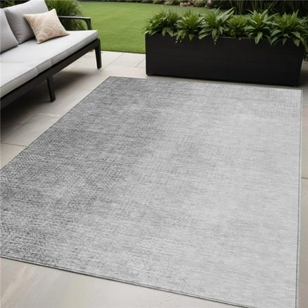 HomeRoots 588227 5 x 8 ft. Abstract Washable Indoor & Outdoor Rectangle Area Rug, Gray & Silver