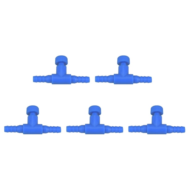 JShteea 5 Uds Interruptor Válvula Reguladora Control Flujo Línea Aire para Tanque Peces Acuario (azul)