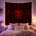 thumbnail image 2 of Sinister Jack-O'-Lantern With Glowing Red Face In Dark Mandala, Eerie Gothic For Halloween Lovers, Occult Pumpkin Artwork, Halloween Gift Tapestry Wall Hanging For Bedroom And Living Room, 2 of 7