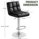 thumbnail image 3 of JJUN Bar Stools Modern Pu Leather Swivel Adjustable Hydraulic Bar Stool Square Counter Height Stool Set of 2 (Black), 3 of 11
