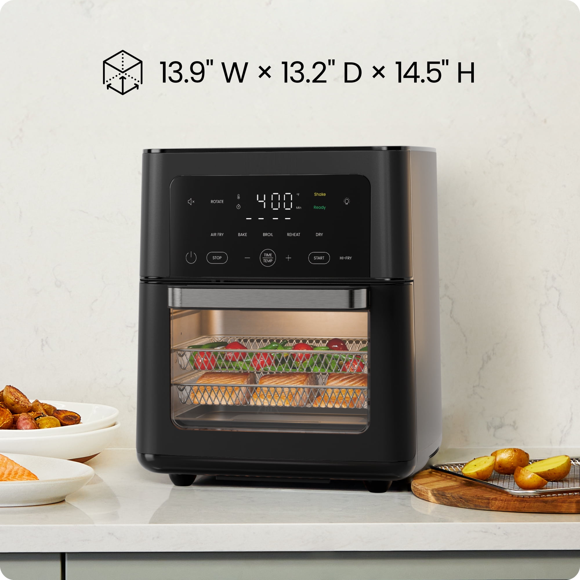 Chefman 14-Quart Multifunctional Air Fryer+ with 5 Cooking Functions – Black