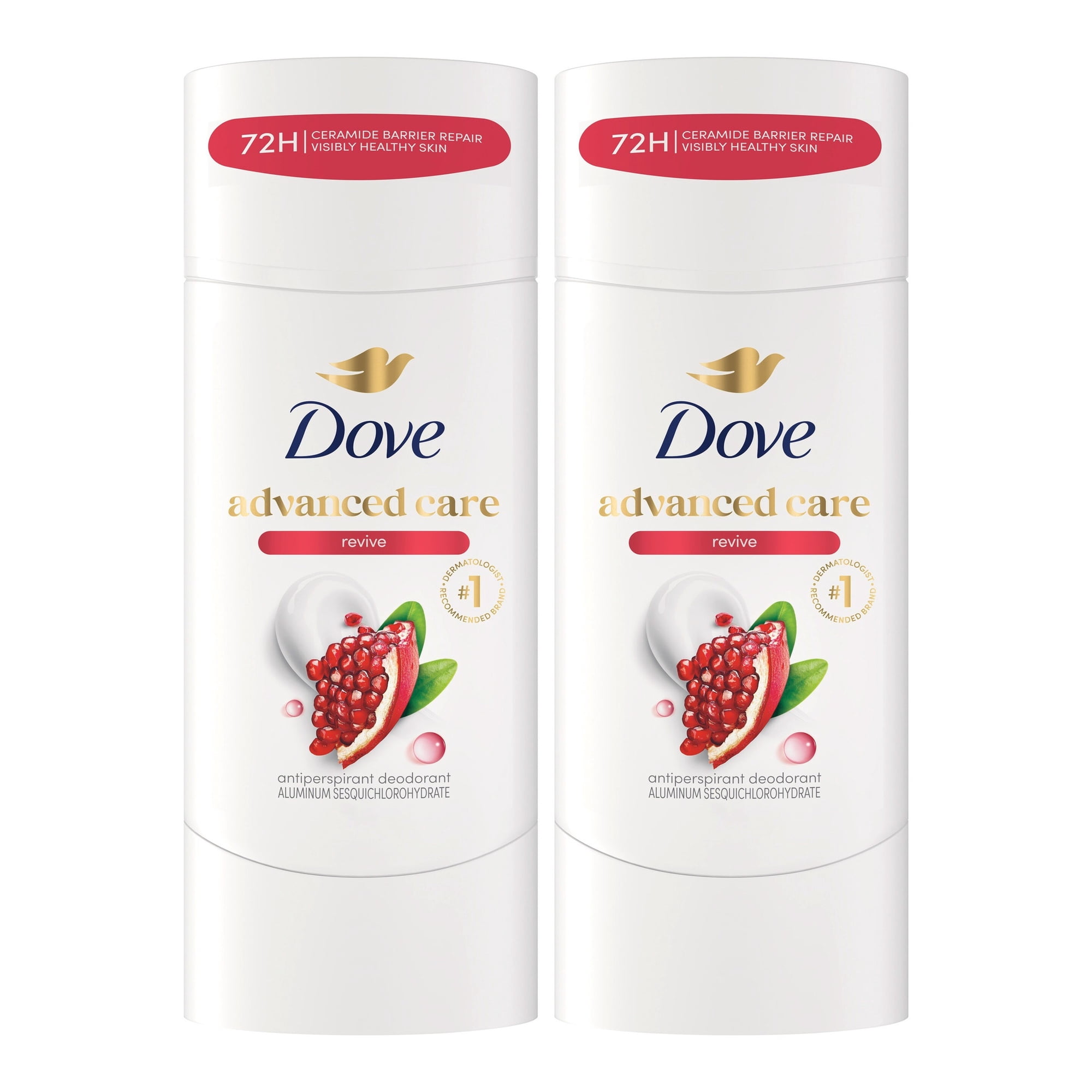 Dove Advanced Care Antiperspirant Deodorant For Women Revive 72 Hour Sweat And Odor Protection, 2.6 oz Twin Pack