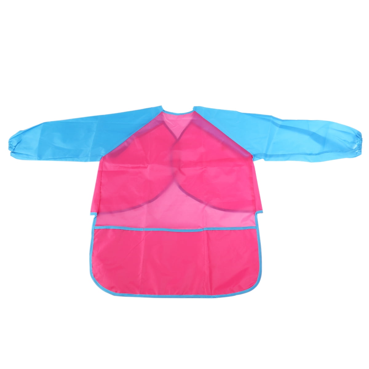 Children Kids Waterproof Long-sleeved Smock Apron for Painting (Red+Blue)