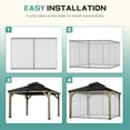 thumbnail image 6 of Aoodor Universal 12 x 12 ft. Gazebo Replacement Mosquito Netting Screen 4-Panel Sidewalls with Double Zipper for Patio Backyard Deck and Lawns (Only Netting), 6 of 6