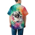 thumbnail image 5 of Funny Watercolor Adorable Pug Peeking Through Torn Paper Effect Hawaiian Shirt Breathable Summer Unisex Merch Dog Lover Gifts - 00026, 5 of 6