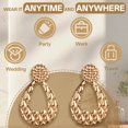 thumbnail image 2 of DESIGNICE 3 Pairs Statement Earrings for Women,Iron Plating Geometric Drop Earrings,Gold Statement Earrings Fashion Jewelry Gift for Her,Style4, 2 of 7