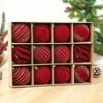 thumbnail image 6 of HomeDM Christmas Velvet Ball Ornaments 12Pcs Flocked Xmas Tree Shatterproof Hanging Balls Red 8cm/3.15" Christmas Balls for Wedding Party Tree Wreath Holiday Decor, 6 of 6