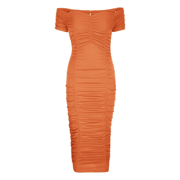 orange semi dress JT7161H