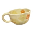 thumbnail image 3 of Taza de té de la leche con flores irregulares, utensilios para beber , tazas de café de cerámica, taza de desayuno para Hotel, hogar, cocina, Bar, boda flor naranja BLESIY Taza de leche de flores, 3 of 8