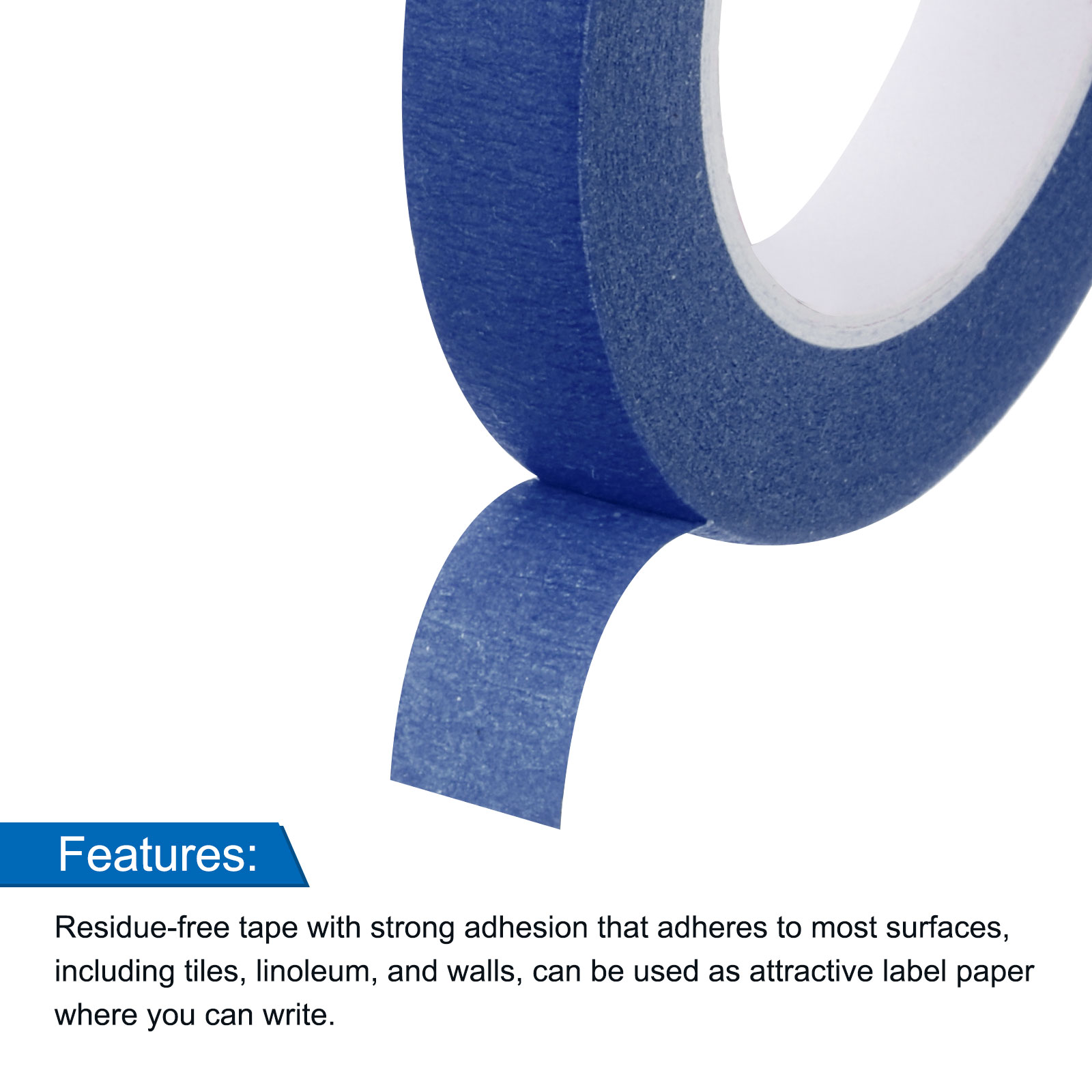 Uxcell 8Pcs 0.4 inch Wide 14 Yards Dark Blue Masking Tape Painters Tape Rolls for Home Office