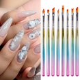 thumbnail image 3 of OUSITAID 5Pcs/8Pcs Nail Brushes Multifunctional Electroplated Rod Soft Bristle Anti-slip Comfortable Grip Nails Beauty Gradient Color Nail Art Pens Builder Tools for Salon, 3 of 10