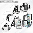 thumbnail image 3 of Kuiaobaty Octopuses Print Clear Backpack and Lunch Bag Set for Boys Girls Hibiscus Printed Clear Backpack and Pencil Case with Zipper Monstera Print Bookbag with Lunch Box for School, 3 of 5