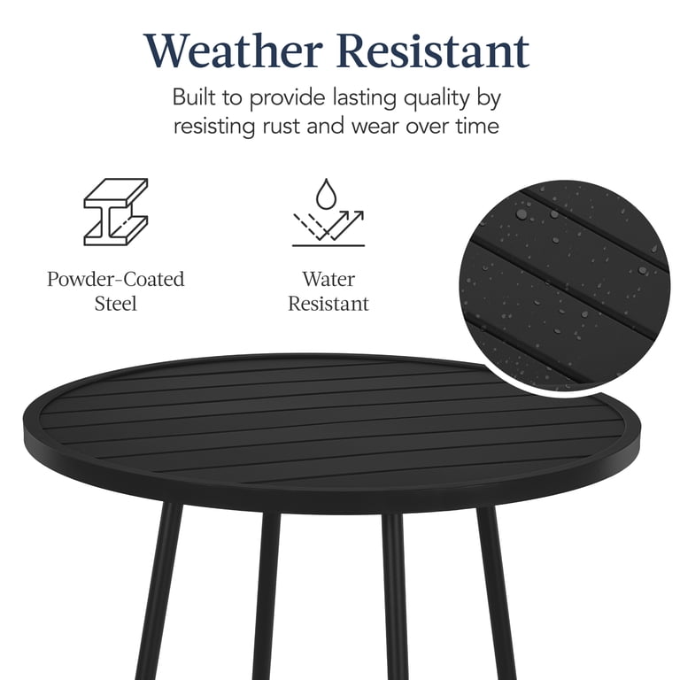 Best Choice Products Bar Height Bistro Set with Backless Stools, Black photo 7