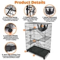 thumbnail image 5 of Homey Pet 50 Inch Cat Cages Indoor, Large 4-Tier Cat Crates for Indoor Cats, Collapsible Metal Wire Cat Enclosures Big Multi-Level Cat Cage for Adult Cats Kitten Kitty with Hammock, Ramp, 360° Wheels, 5 of 11